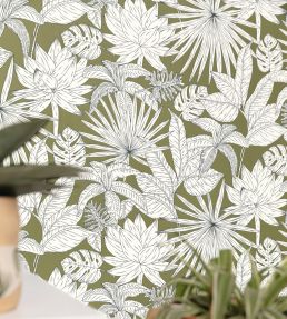 Odyssee Hawai Wallpaper by Caselio Vert Deau
