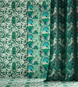 Odyssey Mythos Jacquard Fabric by Clarke & Clarke Olive