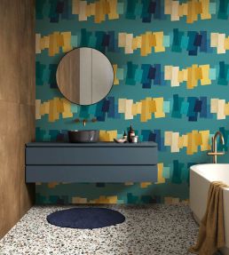 Offset Blocks Wallpaper by Ohpopsi Sapphire Mix