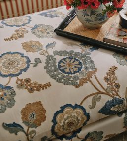 Olander Fabric by Colefax and Fowler Blue