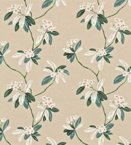 Oleander Fabric by Sanderson Orange/Teal