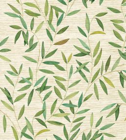 Oliveraie Grasscloth Wallpaper by Jannelli&Volpi Green/Sand