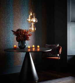 Ombre Wallpaper by Clarke & Clarke Teal/Spice