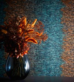 Ombre Wallpaper by Clarke & Clarke Teal/Spice