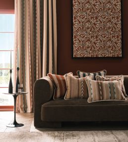 Ombrone Fabric by Osborne & Little Linen/Copper/Aqua