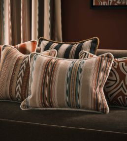 Ombrone Fabric by Osborne & Little Linen/Copper/Aqua
