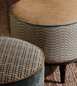 Ondoso Fabric by Nina Campbell Aqua/Biscuit