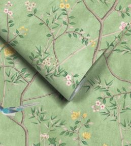 Chinoiserie Onism Mural by Woodchip & Magnolia Apple Green