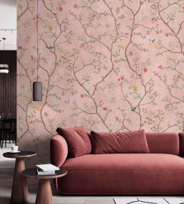 Chinoiserie Onism Mural by Woodchip & Magnolia Dusty Pink