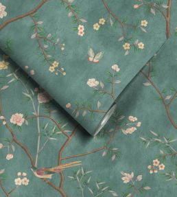 Chinoiserie Onism Mural by Woodchip & Magnolia Emerald