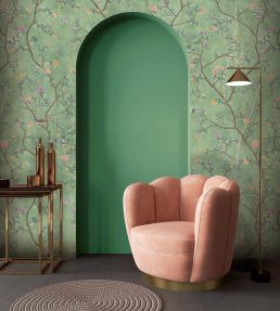 Chinoiserie Onism Mural by Woodchip & Magnolia Spring Green