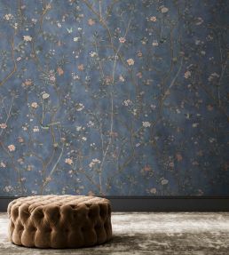 Chinoiserie Onism Mural by Woodchip & Magnolia Winter Blue