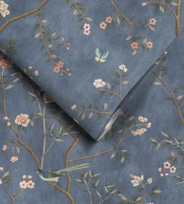 Chinoiserie Onism Mural by Woodchip & Magnolia Winter Blue