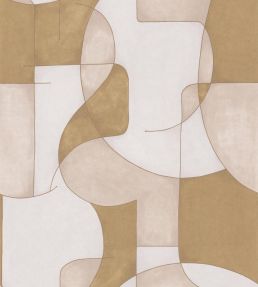 Op'art Wallpaper by Casadeco Beige / Or
