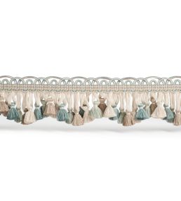 Ophelia Scallop Tassel Fringe Trimming by James Hare Mineral Green