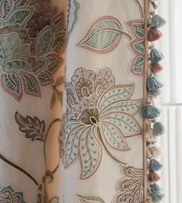 Ophelia Scallop Tassel Fringe Trim by James Hare Pink Aqua