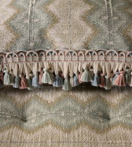 Ophelia Scallop Tassel Fringe Trim by James Hare Pink Aqua