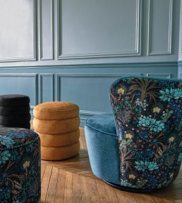 Opium Fabric by Casamance Pourpre / Petrole