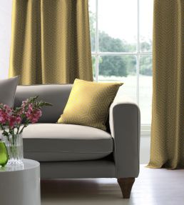Opus Fabric by Arley House Charcoal / Yellow