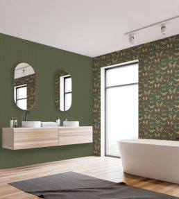 Opus Wallpaper by Arley House Moss Green