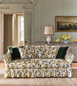 Orange Grove Fabric by James Hare Cherry Rose