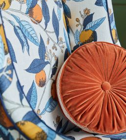 Orange Grove Fabric by James Hare Cherry Rose