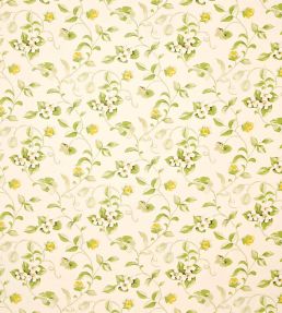 Orchard Blossom Fabric by Sanderson Lemon/Green