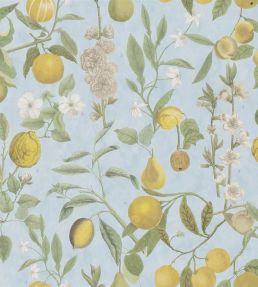 Orchard Fruits Wallpaper by Designers Guild Sky Blue