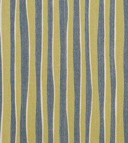 Orchard Stripe Outdoor Fabric by Fermoie Green/Blue