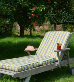 Orchard Stripe Outdoor Fabric by Fermoie Red