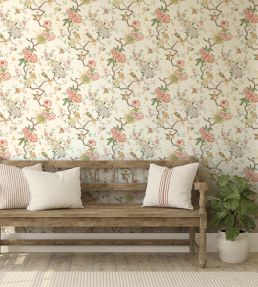 Oriental Bird Wallpaper by GP & J Baker Eau De Nil