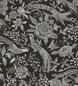 Oriental Garden Ricamo Wallpaper by Missoni Black