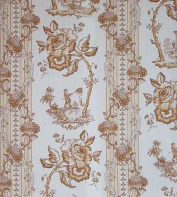 Oriental Toile Fabric by Titley and Marr Amber