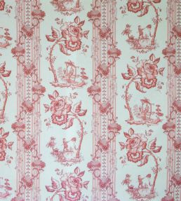 Oriental Toile Fabric by Titley and Marr Coral