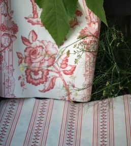 Oriental Toile Fabric by Titley and Marr Coral