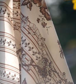 Oriental Toile Fabric by Titley and Marr Nutmeg