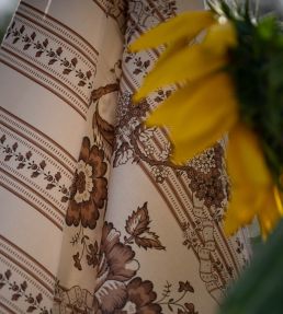 Oriental Toile Fabric by Titley and Marr Nutmeg