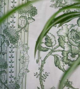 Oriental Toile Fabric by Titley and Marr Verdant