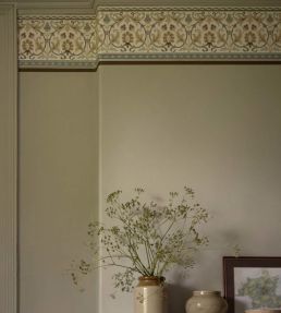 Ornamental Frieze Wallpaper by Morris & Co Linen/Woad