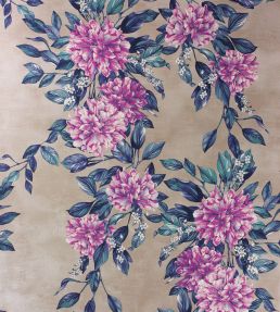 Rhodora Wallpaper by Osborne & Little Magenta / Petrol / Gold