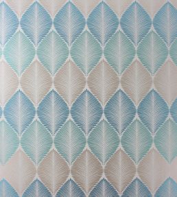 Leaf Fall Wallpaper by Osborne & Little Metallic Peacock/Turquoise/Gilver