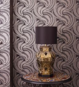 Quill Wallpaper by Osborne & Little Black/Gilver