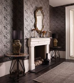 Quill Wallpaper by Osborne & Little Black/Gilver