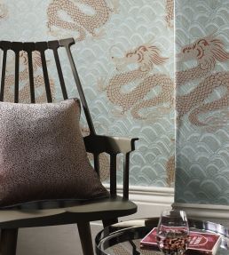 Celestial Dragon Wallpaper by Matthew Williamson Pebble, Metallic Gilver