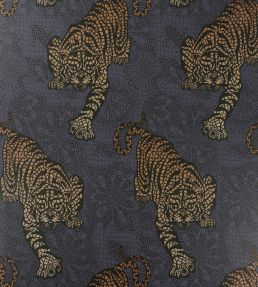 Tyger Tyger Wallpaper by Matthew Williamson Dark Violet, Metallic Rose