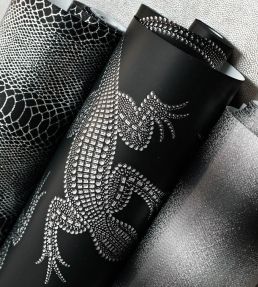 Komodo Wallpaper by Osborne & Little Black/Silver