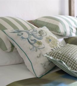 Osier Damasse Cushion 50 x 50cm by Designers Guild Eau de Nil