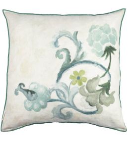 Osier Damasse Cushion 50 x 50cm by Designers Guild Eau de Nil