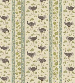 Ostrich Stripe Wallpaper by Josephine Munsey Cream and Green