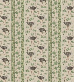 Ostrich Stripe Wallpaper by Josephine Munsey Khaki and Green